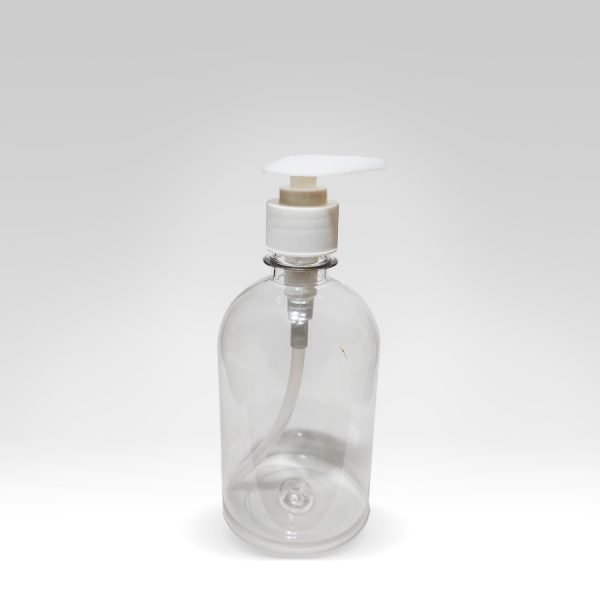 Botella Transparente bóston de 1L con Dispensador AG Clean