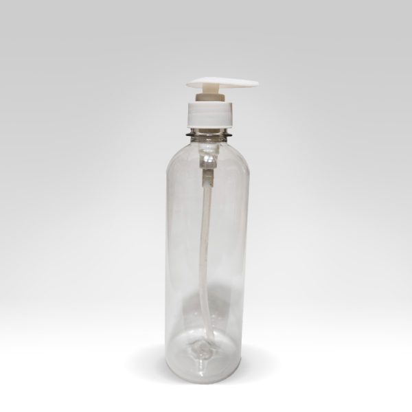 Botella Transparente bóston de 500ml  con Dispensador AG Clean