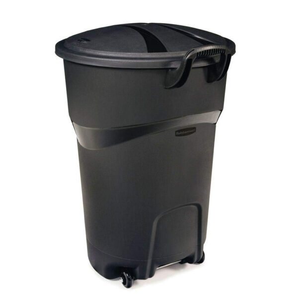 Bote de basura de 121 litros negro, con ruedas y tapa Rubbermaid - Imagen 4